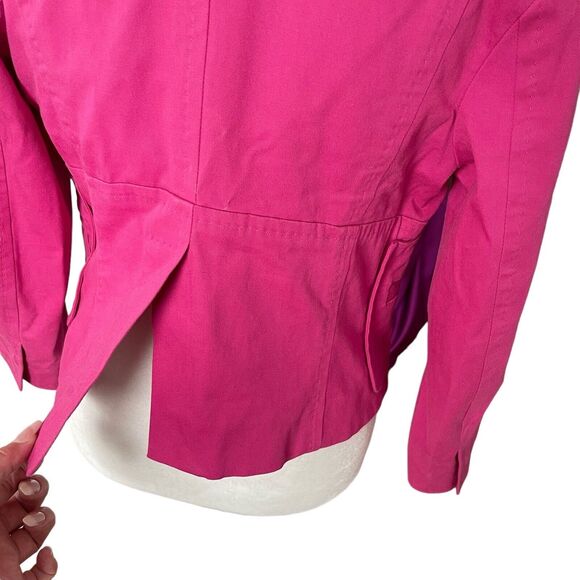 DSquared2 IT 44 US 8 Blazer Cotton Bright Pink 3/4 Sleeve Jacket Stitch - Picture 12 of 13